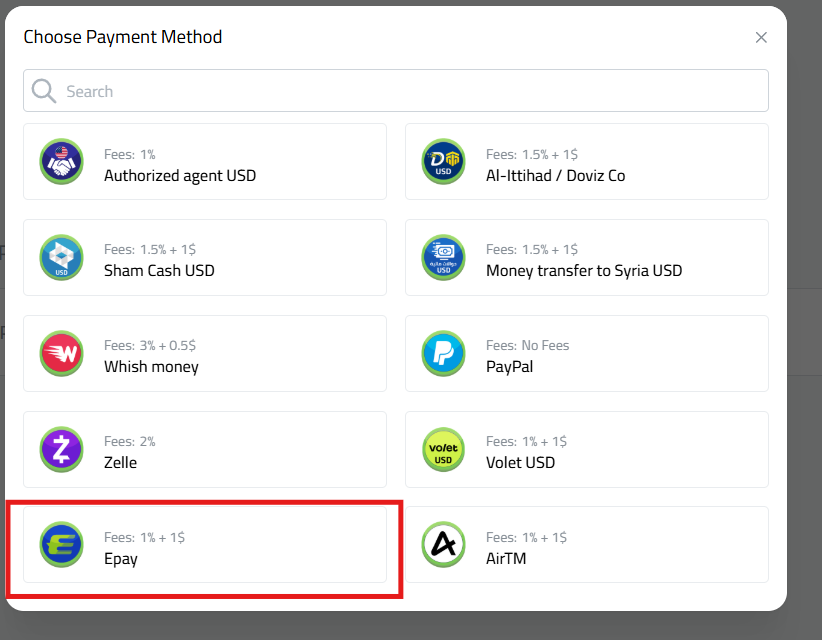 Withdraw USD via Epay