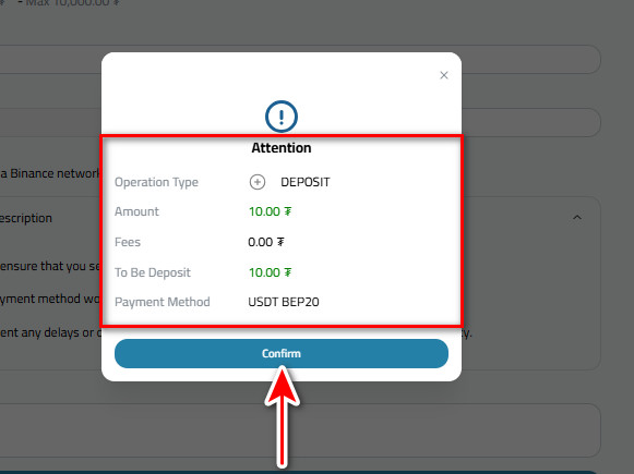 Steps to Deposit USDT via USDT-BEP20 in Kazawallet: