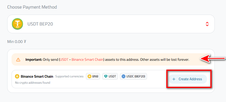 Steps to Deposit USDT via USDT-BEP20 in Kazawallet: