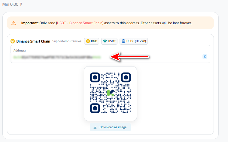 Steps to Deposit USDT via USDT-BEP20 in Kazawallet: