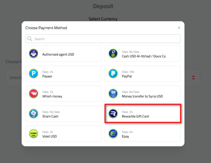 Steps to Deposit USD via Rewarble Gift card into Kazawallet