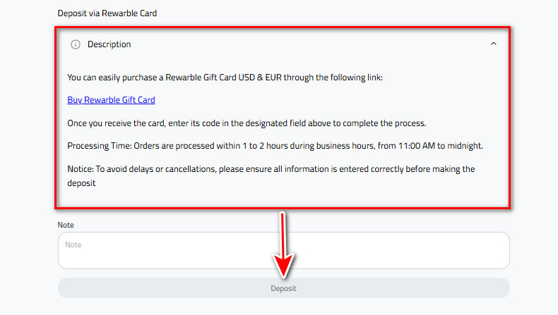 Steps to Deposit USD via Rewarble Gift card into Kazawallet