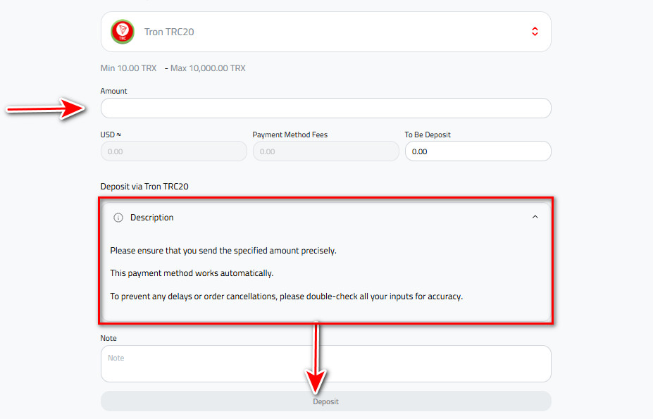 Steps to Deposit Tron via Tron-TRC20 into Your Kazawallet