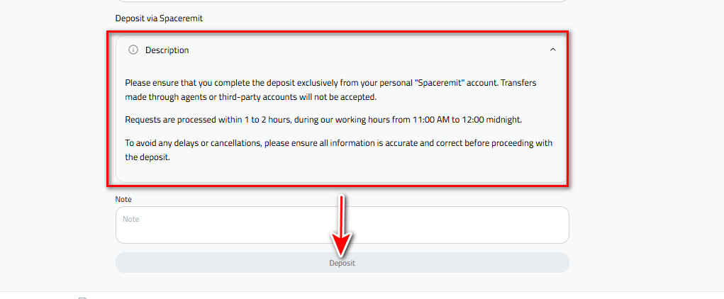 Steps to Deposit USD via SpaceRemit into Kazawallet