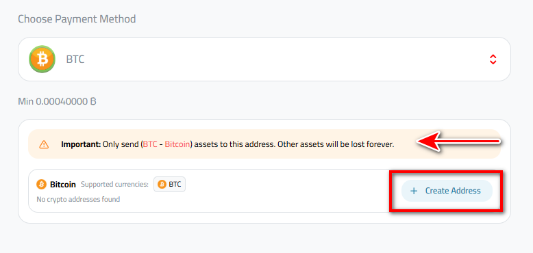 Deposit Bitcoin in Kazawallet