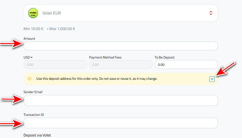How to Deposit Euros Via Volet to Kazawallet
