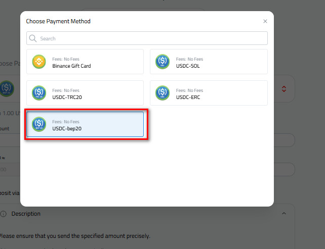 Steps to Deposit USDC Via USDC-BEP20 into Kazawallet