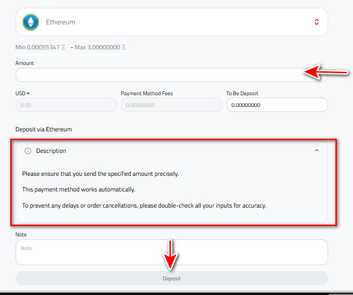 What are the steps to deposit Ethereum into Kazawallet?