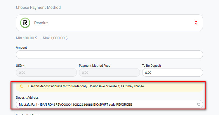 Steps to Deposit USD via Revolut into Kazawallet