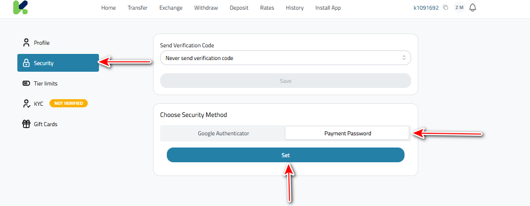 Steps to Set Up a Payment Password in Kazawallet