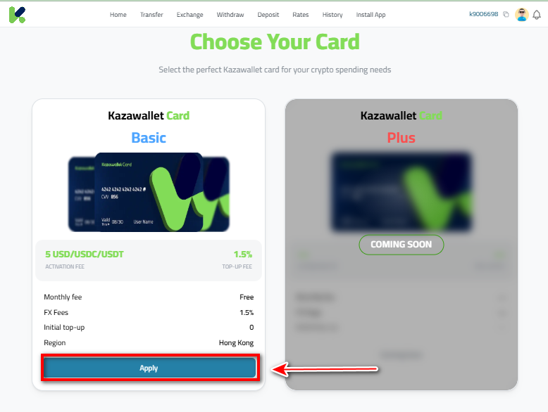 Create Kazawallet Virtual Card