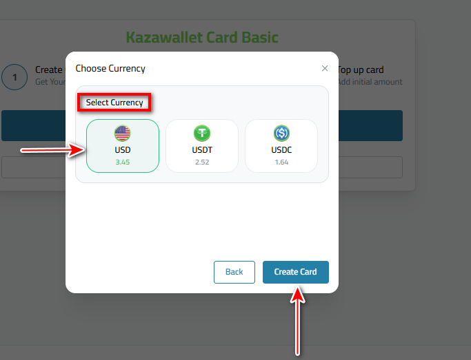 Create Kazawallet Virtual Card