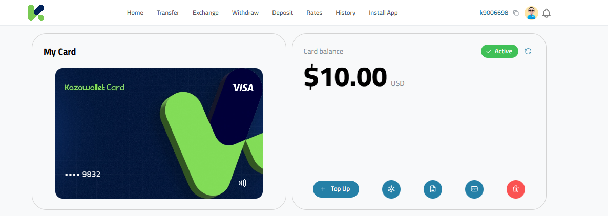 Top Up Kazawallet Virtual Card