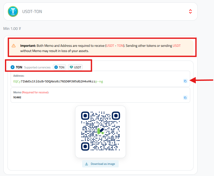 Steps to Deposit USDT via USDT-TON in Kazawallet
