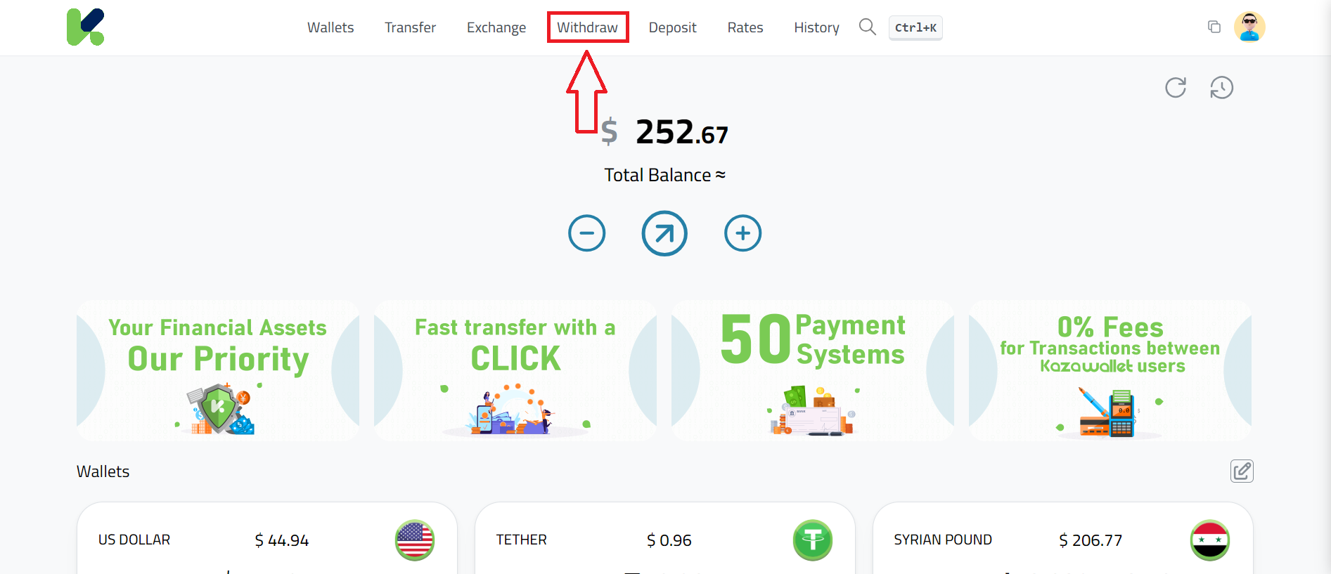 Steps to Send USDT from Cwallet to CoinEX via Kazawallet