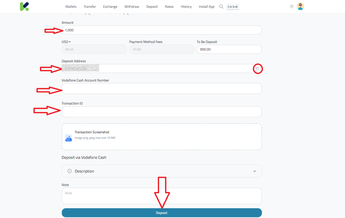 How to Deposit Money from Vodafone Cash into Kazawallet