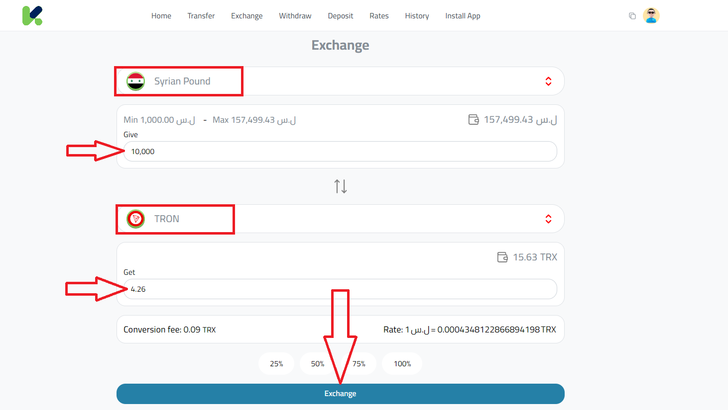 Steps to Buy TRON in Syria via Kazawallet