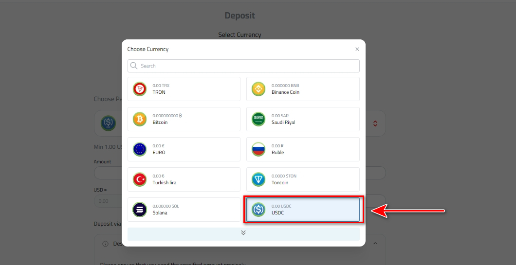 How to Deposit USDC in Kazawallet