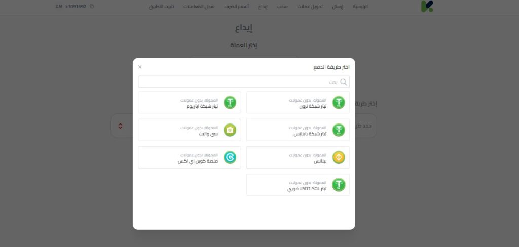 إيداع USDT في سوريا عبر كذاواليت