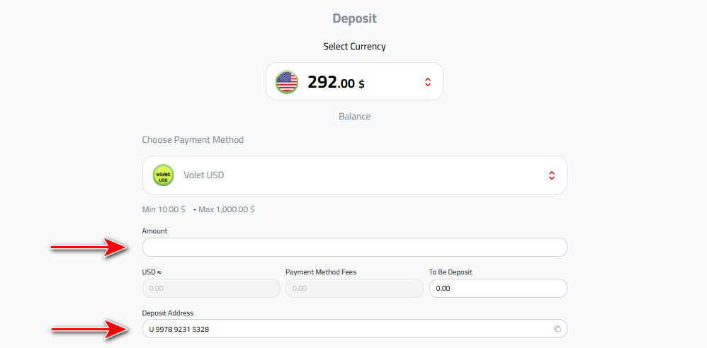 How to Deposit USD using Volet in Kazawallet